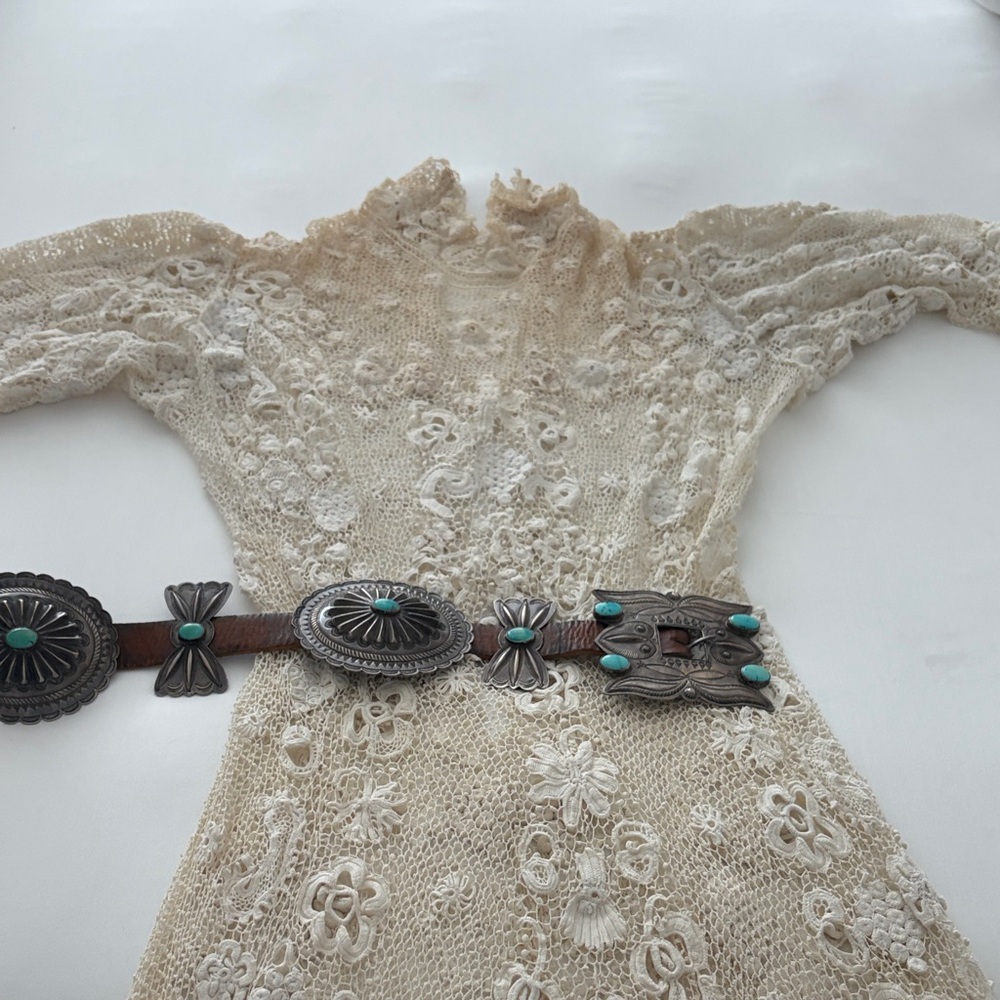 Unique Vintage Cream Lace Maxi Dress - Picture 4 of 6